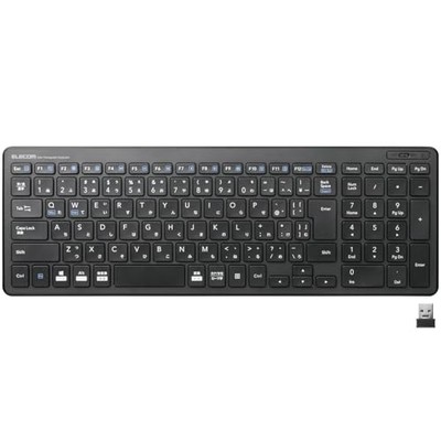 ELECOM Wireless Keyboard Compact with Numeric Keyp Pantograph Type Thin Black