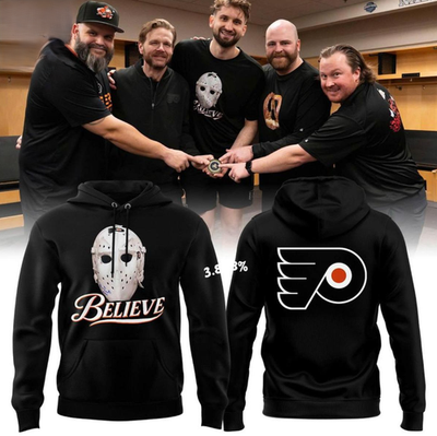 HOT NEW ITEM Philadelphia Flyers Believe Mask 2026 Black Hoodie T