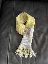 Handmade Crochet Scarf For Toddlers Children Girls Yellow Taupe White