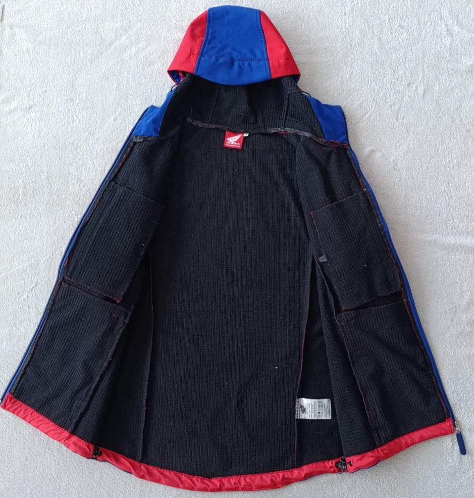 Honda Racing HRC Motul Motorsport mens Red Blue Softshell Hooded Jacket size M image 12