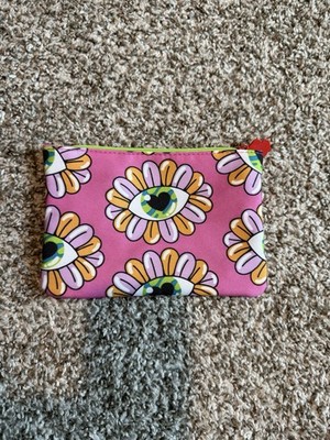 Pink Psychedelic Ipsy Lined Multicolor Zipper Makeup Bag 5 x 7 in NWOT Bag Only