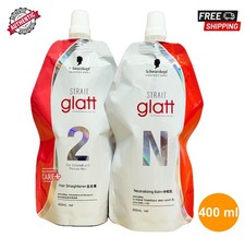 Schwarzkopf Glatt No 2 Hair Straightener Rebonding Straightening Cream 400ml set