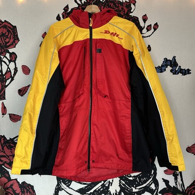 DHL Workwear Hooded Jacket Winter Coat Windbreaker Hood Zip Red