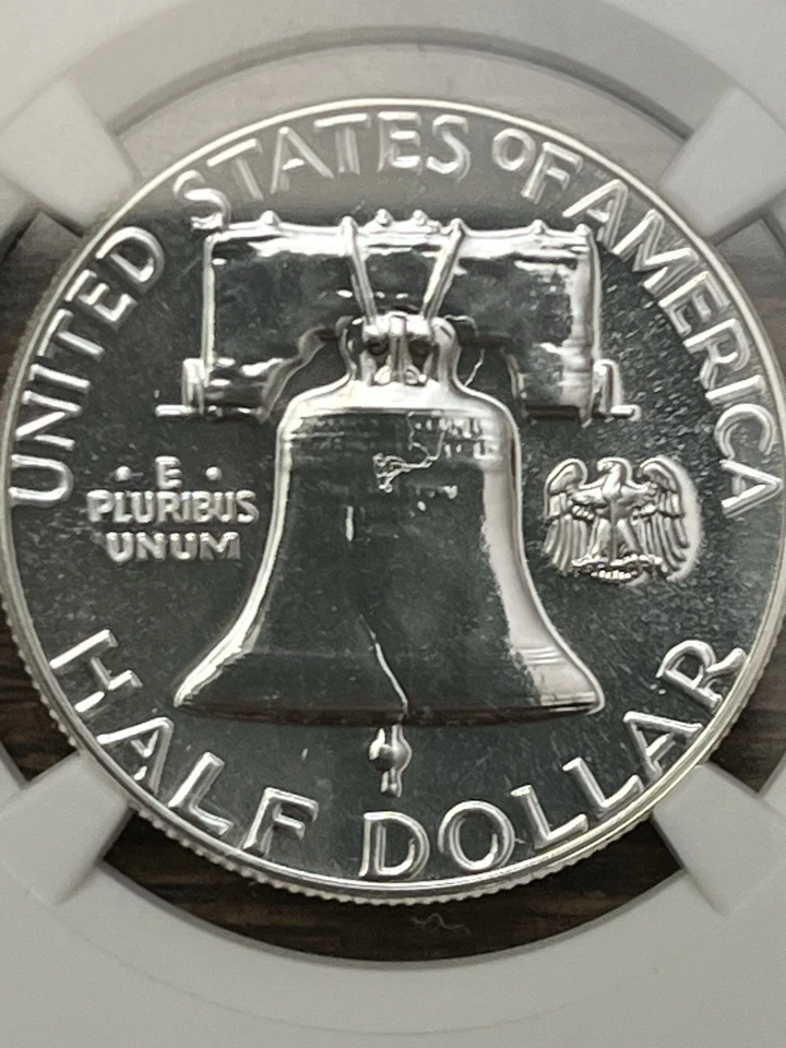 1961 Proof Franklin Error Coin Reverse Struck Thru PF66 NGC 50c Half Dollar - Image 3 of 4