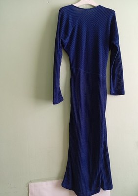 ARKET Brand New Rib Knitted Blue Long Dress Size M | eBay UK