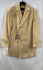 Braveman Men's DWC01 Double Breasted Overcoat Camel Wool Blend Size S NWT