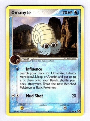 Omanyte Power Keepers #56 (2007) Common NM Pokemon