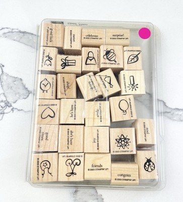 Stampin Up Good Times Wood Rubber Stamp Set 