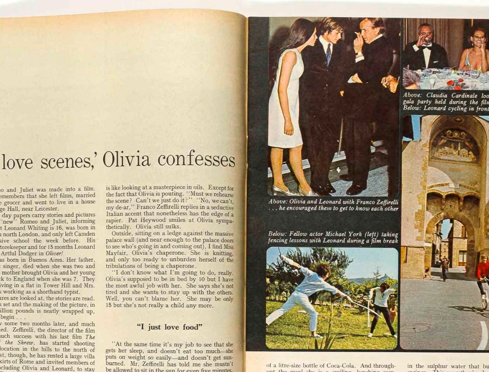 Leonard Whiting OLIVIA HUSSEY Romeo & Juliet WOMAN'S OWN 9 March 1968 Mia Farrow - Image 3 of 4