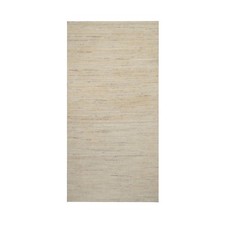 2'3"x4'5" Ivory Modern Plain Design Hand Knotted Undyed Natural Wool Mat Rug