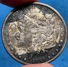 1884 Morgan Silver Dollar - Original Patina - Dark Toning with Gold Streaking