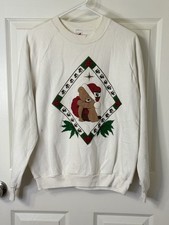 Vintage Teddy Bear Christmas Sweatshirt  Jerzees  Made Made in USA  Size L