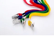 LOT of 100 NECK Flat LANYARD ID BADGES Strap/Holder WITH BULLDOG CLIP USA 