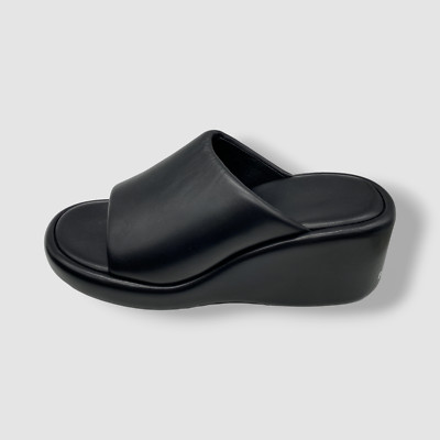 $850 Balenciaga Women's Black Rise Wedge Slide Sandal Shoes Size 39