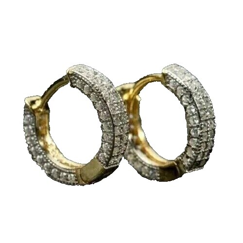 Orecchini Huggie Ottagonali In Argento 925 Massiccio 14 Mm - Unisex, Regalo D25