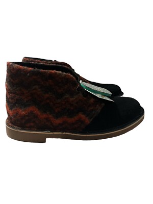 Clarks Bushacre / Mens Black/Red Comfort Chukka Boots Size  display picture 2