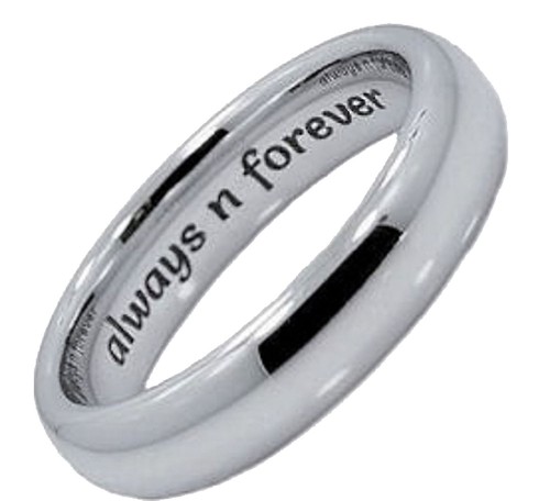 Alianza pulida de carburo de tungsteno blanco de 3 mm-10 mm * Grabada personalizada * - Imagen 1 de 18