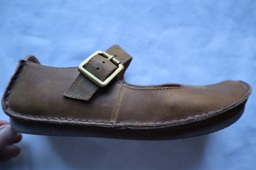 Brown Leaather CLARKS ARTISAN Janey June Mary Jane Shoes 10 M