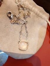 BRONZALLURE Necklace With A Facetted Pink Quartz. Rose Gold Plated. 