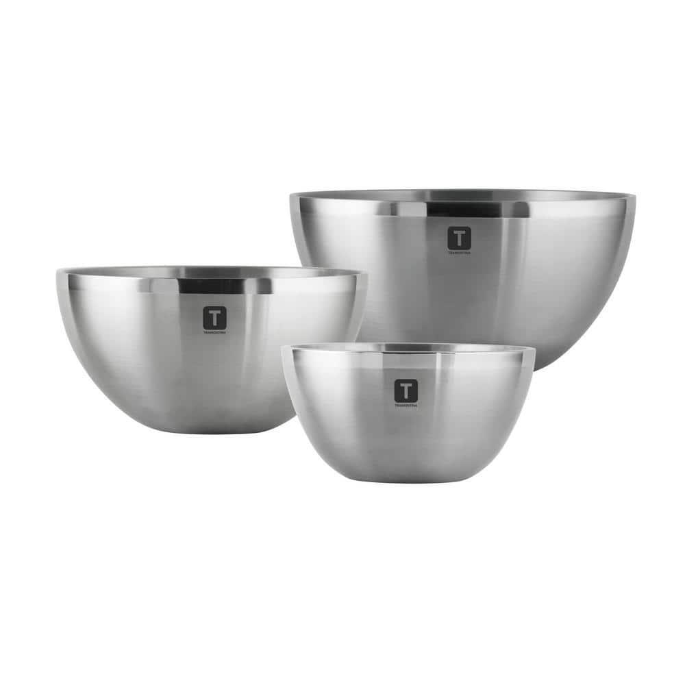 Tramontina Mixing Bowls 3pc Double Wall 18/10 Stainless Steel