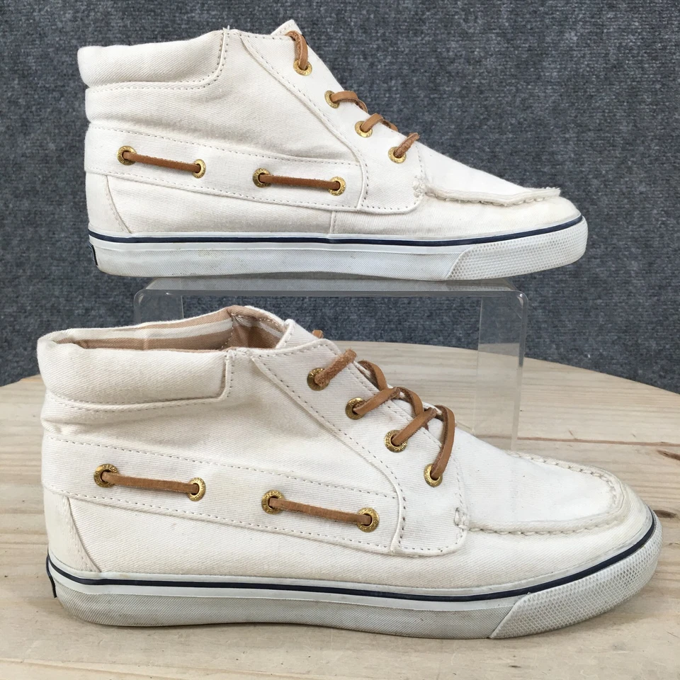 Sperry Shoes Womens 7.5 M Casual High Top Sneakers 9266586 White Fabric Lace Up - Image 2 of 4