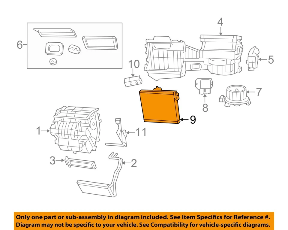 Núcleo evaporador de aire acondicionado usado se adapta a: Jeep Wrangler 2013 grado A Foto 3 de 4