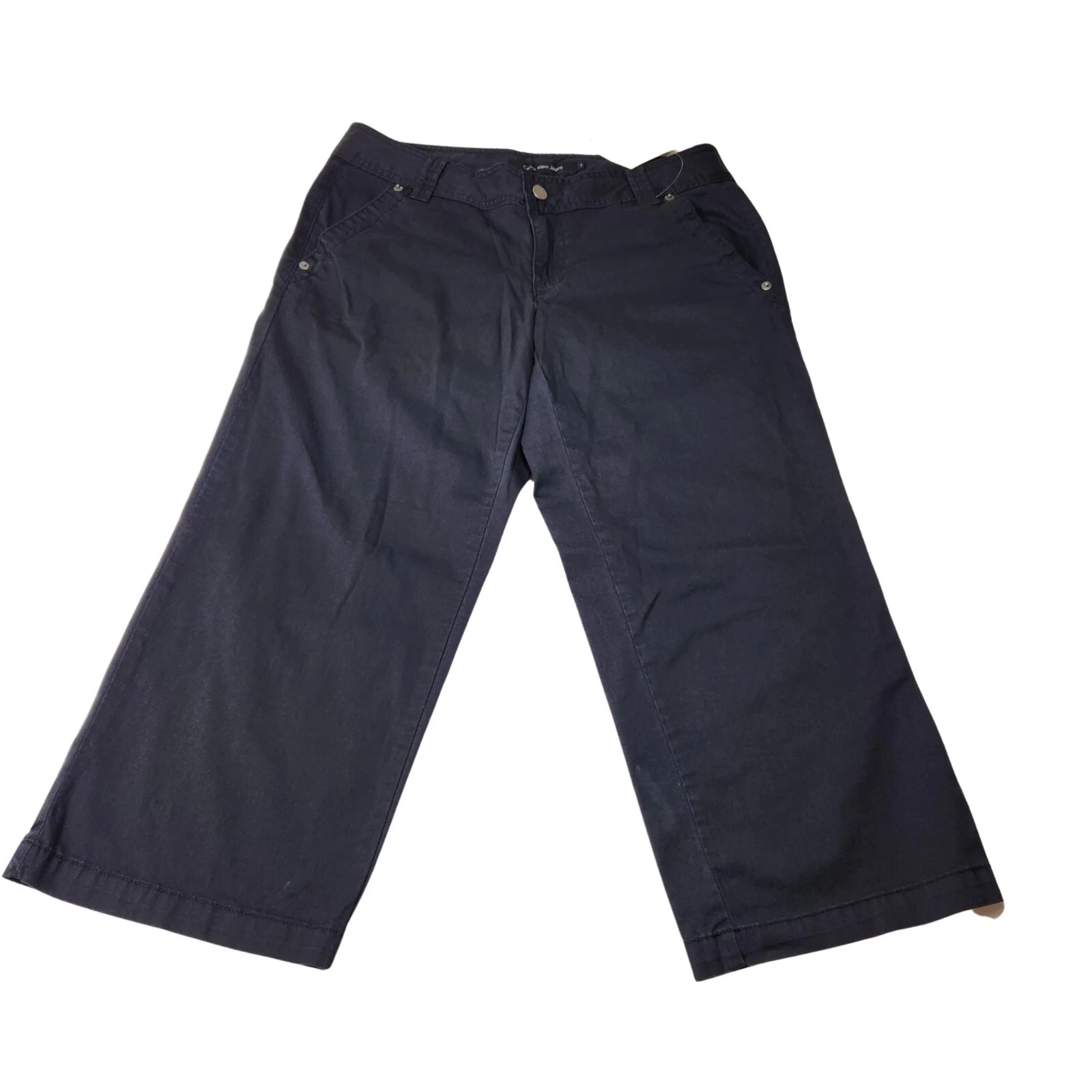 Calvin Klein Jeans Womens Pants Size 6 Cropped Stretch Capri Black NWT 04
