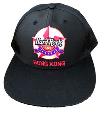 Vtg Hard Rock Cafe Hong Kong 1997 Cap Embroidered Strap Back Black Never Worn