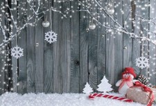 FiVan Wood and Snowman Design Photo Backdrop For Winter Home Party Pictures Baby