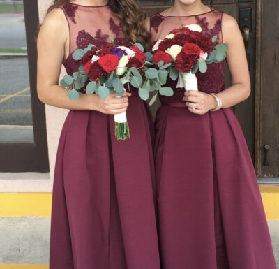 Oleg Cassini, Burgundy Bridesmaid Dress, Size 2 | eBay