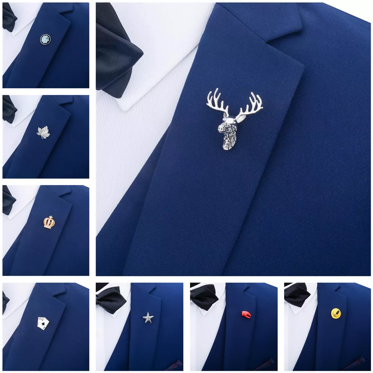 9 Styles Maple Leaf Brooch Pin Shirt Lapel Charms Men's