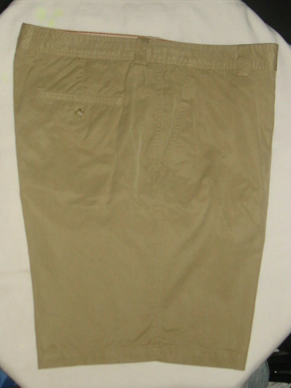TOMMY BAHAMA BEIGE/GREEN TENCEL/COTTON FLAT FT. CHINO SHORTS SZ. 36/8.5" INSEAM