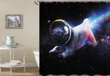 Universe Wears a Helmet 3D Shower Curtain Polyester Bathroom Decor Waterproof