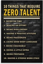 10 Things That Require Zero Talent Motivational Canvas Art Posters Wall Art