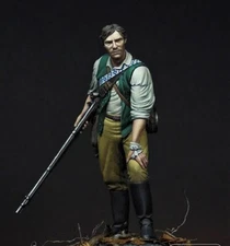 1:24 75mm American Revolutionary War Rifleman Figure Resin Model Unassembled