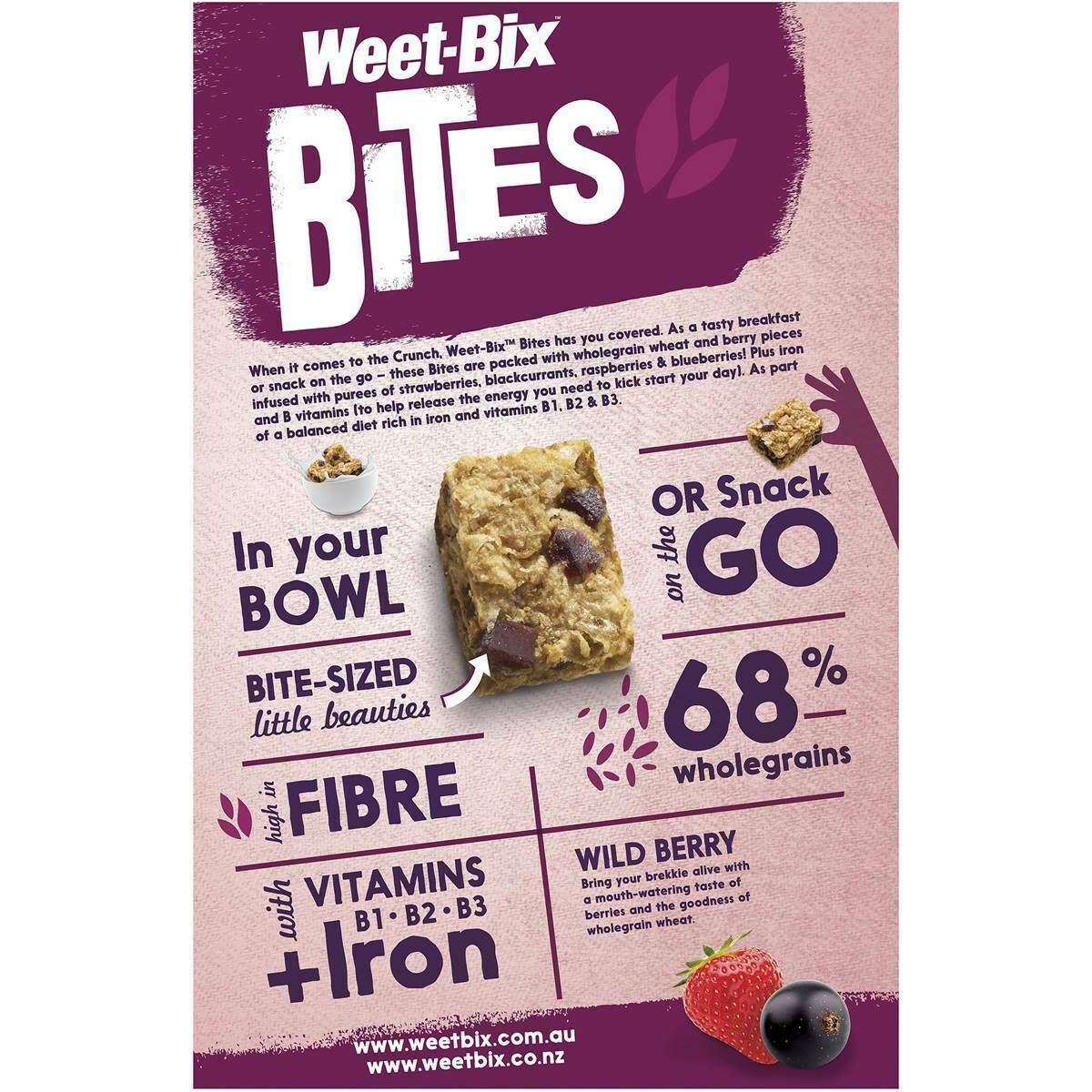 Sanitarium Weetbix Bites Wild Berry Cereal 500g