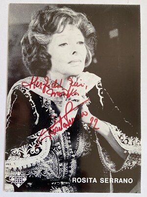 Rosita Serrano signiert +1997 Karte Original Unterschrift Signatur Autogramm