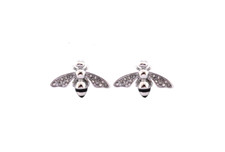 Stainless Steel  Crystals Bumble Bee Post Earrings 38