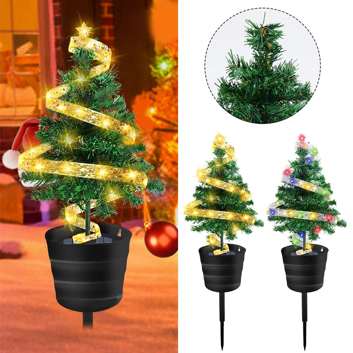Solar Christmas Tree Lights Outdoor Plug In Lights Small Illuminated Christmas