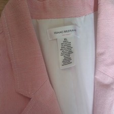 Isaac Mizrahi Cotton Short Fitted Candy Stripe Summer Jacket Size Xl Vgc