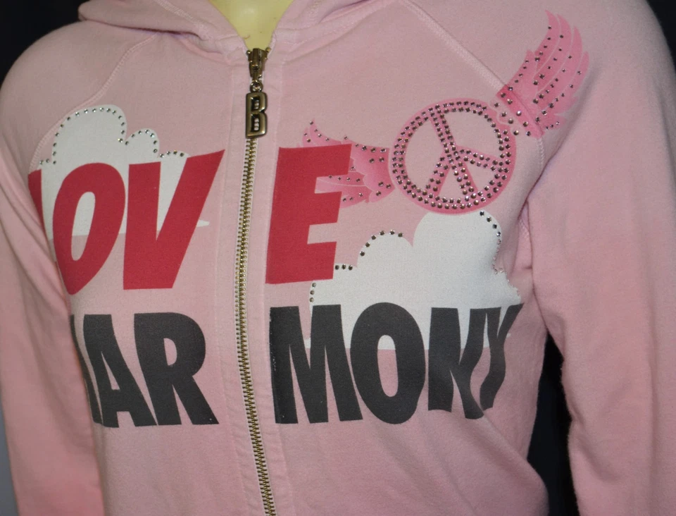 Sudadera con Capucha Mujer Bejeweled Swarovski Cristal Paz Armonía Rosa Talla S Foto 4 de 4