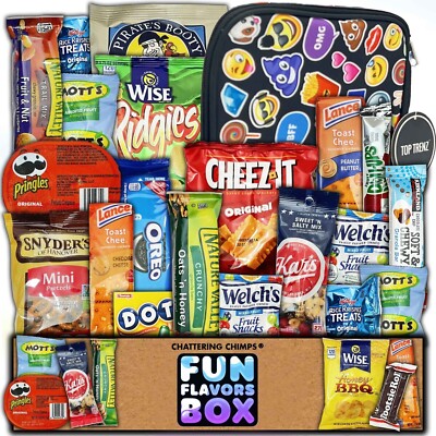 Lunchbox Snacks, Candy, Chips, Cookies, Care Package Snack Gift Box Sampler