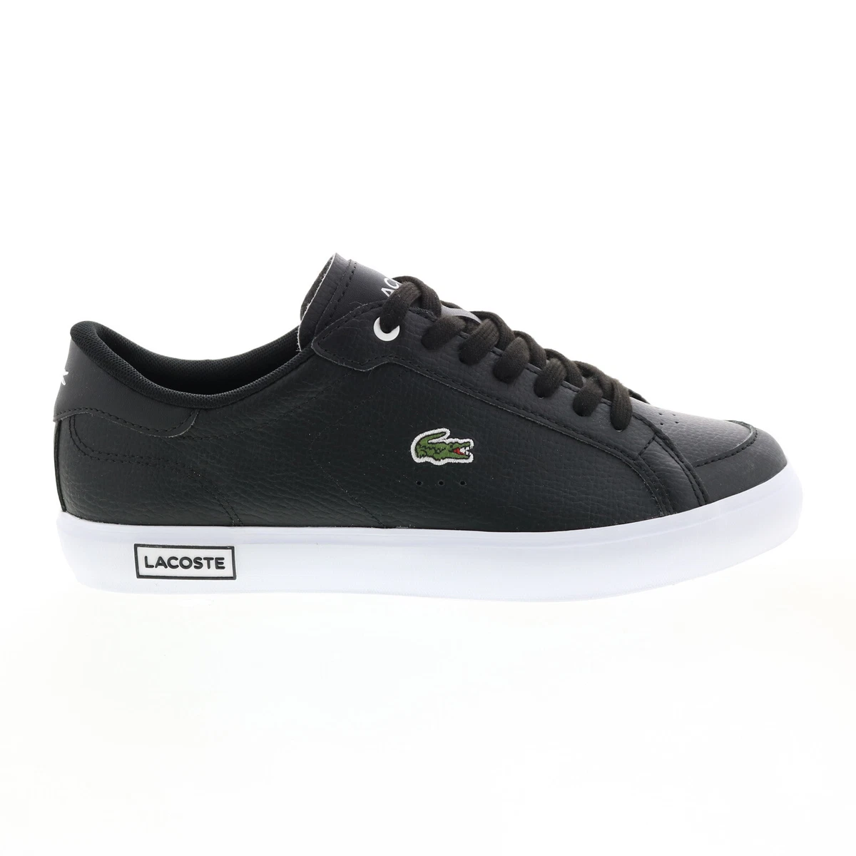 Udvinding neutral slank Lacoste Powercourt 222 Womens Black Leather Lifestyle Sneakers Shoes 8 |  eBay