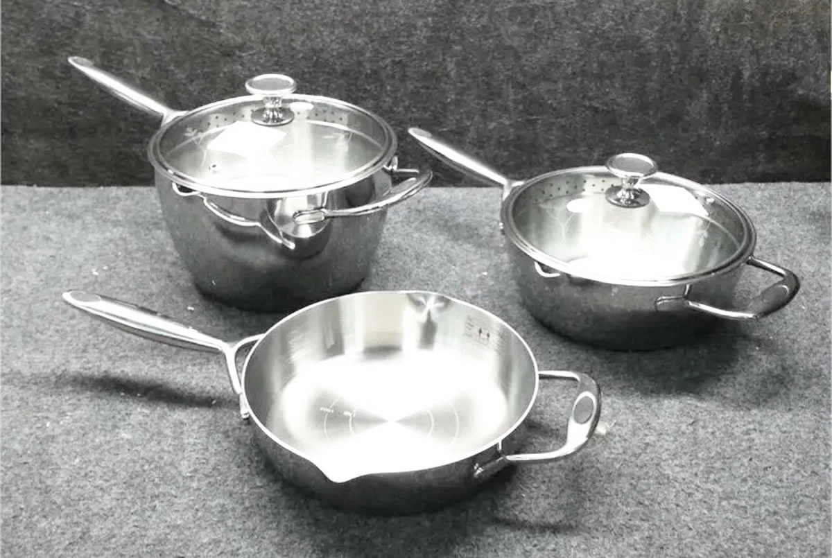 Princess House Stainless Steel HEALTHY COOK-SOLUTIONS Straining Sauté Set  5826