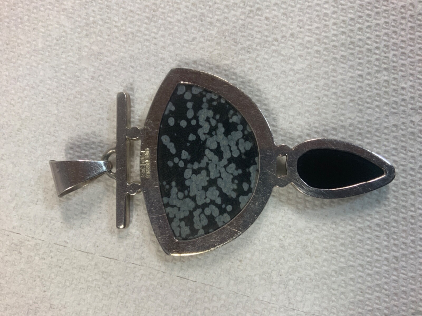 Obsidian Solid Sterling Silver Custom Pendant - image 4