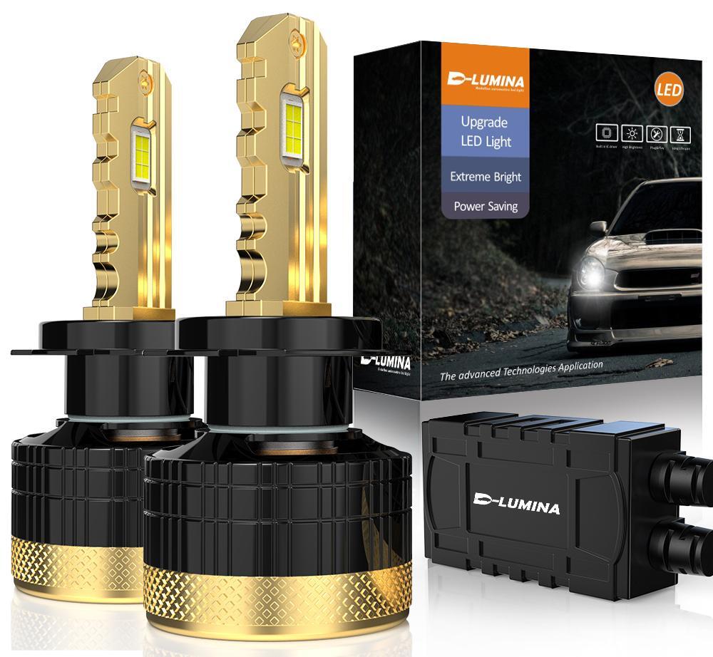 D-Lumina H7 LED Upgrade Headlight Bulbs, 120W 12000LM 6500K White, 2-Pack