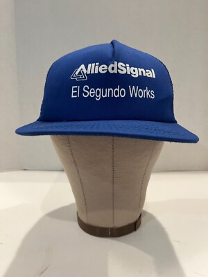 Allied Signal El Segundo Works Hat Adjustable Strap Blue Mesh, Clean