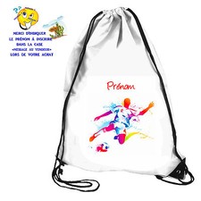 Sac de piscine sac de gym sport foot personnalisable avec prénom réf 64