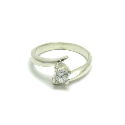 Echte Sterling Silber Ring mit Zirkonia 5mm punziert soliden 925 handgefertigt