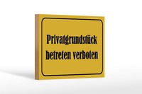 Holzschild Hinweis 18X12 Cm PrivatgrundstüCk Betreten Deko Schild